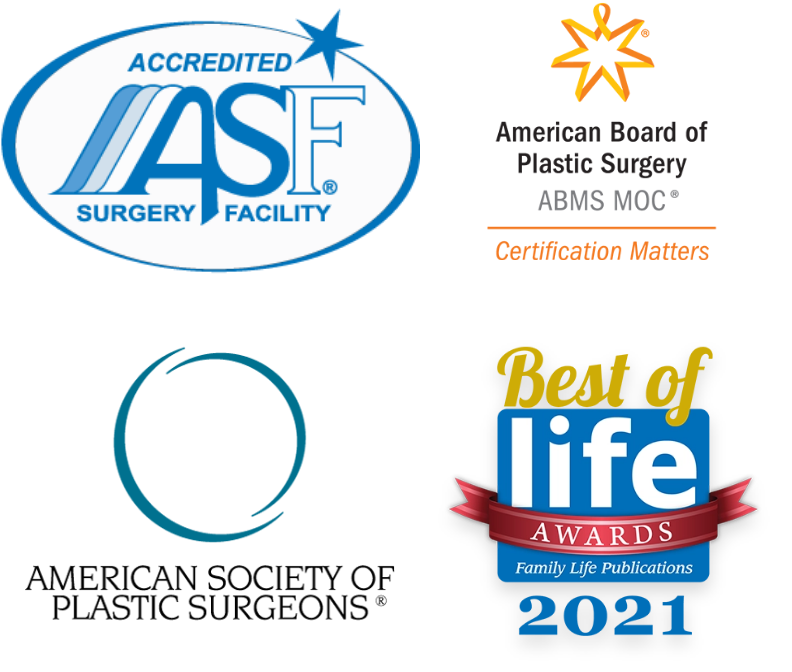 ASPS, ABPS, AAAASF, and Best of Life Awards 2021 logos